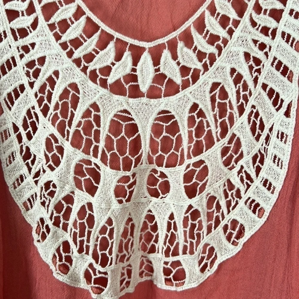Eberjey Summer Of Love Indra Crochet Swim Cover Up Maxi Dress Size S/M